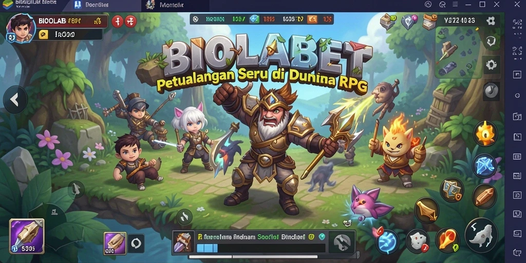 Antarmuka BIOLABET yang menarik dan fungsional untuk pengalaman RPG.