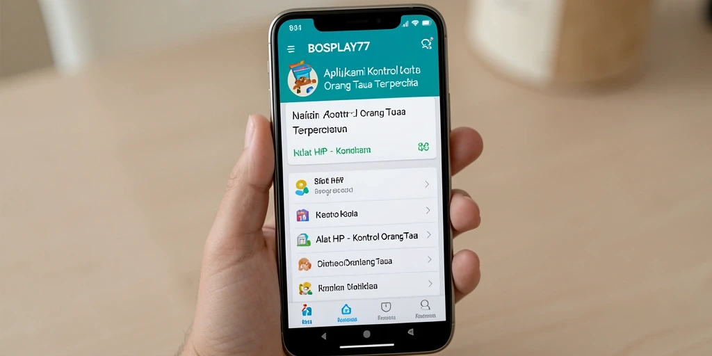 Tampilan antarmuka BOSPLAY77 dengan fitur kontrol orang tua yang intuitif.