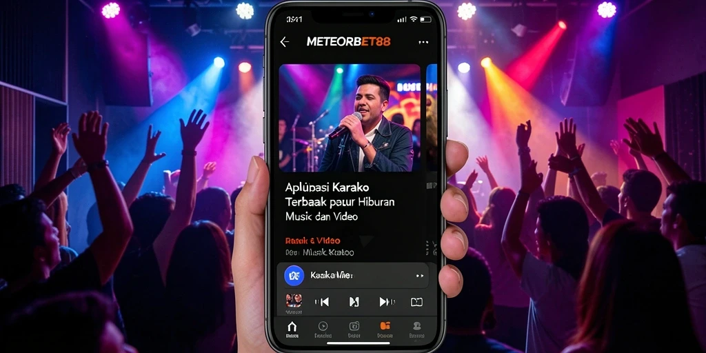 Tampilan antarmuka aplikasi Karaoke METEORBET88 yang menarik dan interaktif.