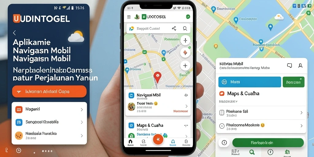 Antarmuka aplikasi UDINTOGEL dengan fitur Navigasi Mobil yang intuitif.